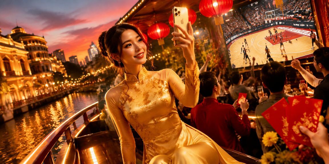 Người chơi đặt cược bóng rổ tại Hà Nội trong trang phục áo dài